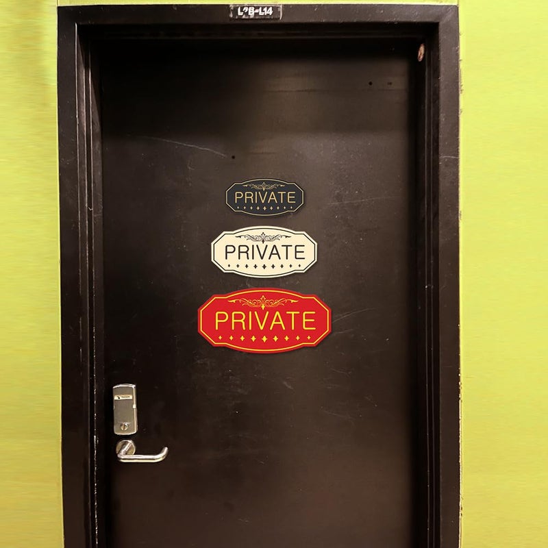 All Quality Victorian Private Wall or Door Sign - Durable Material (Black) - Medium 4" x 8" (1 Pack) - Image 5